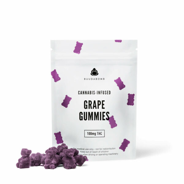 Buudabomb – Grape Gummies 100mg THC | BC Weed Edible Canada