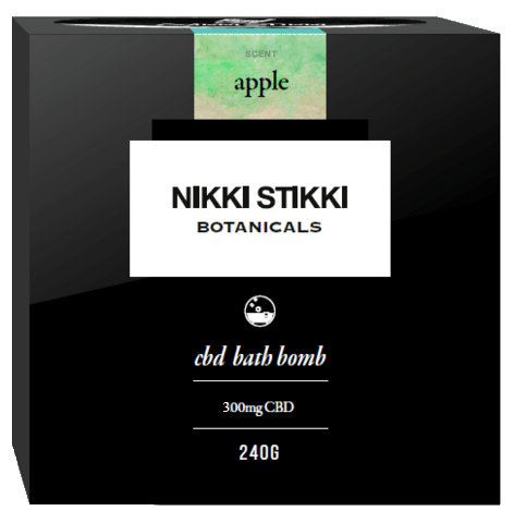 Nikki Stikki Botanicals – CBD Bath Bomb – Apple – 300mg CBD | BC Weed Edible Canada