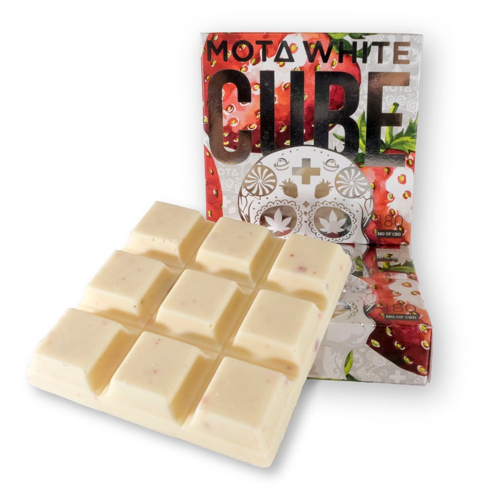Mota – White Cube CBD – Strawberries & Cream – 180mg CBD | BC Weed Edible Canada
