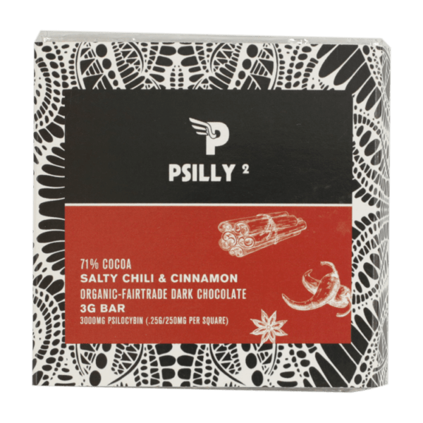 Psilly - Dark Chocolate Bar - Salty Chili & Cinnamon | Magic Mushrooms Kitchener-Waterloo Canada