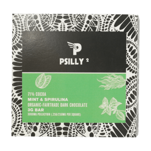 Psilly - Dark Chocolate Bar - Mint & Spirulina | Magic Mushrooms Kitchener-Waterloo Canada