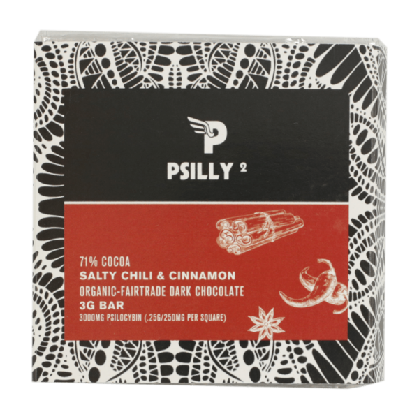 Psilly – Dark Chocolate Bar – Salty Chili & Cinnamon | BC Weed Edible Canada