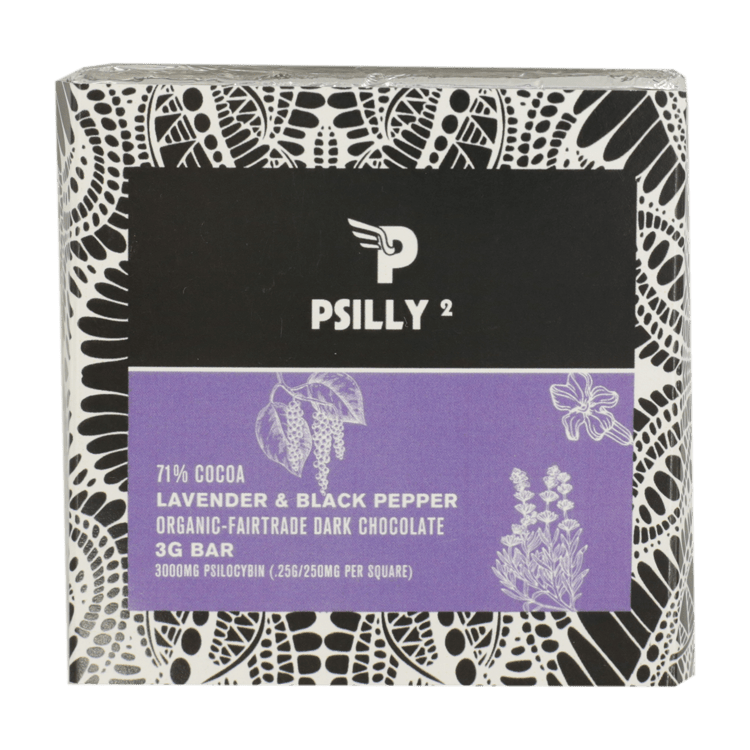 Psilly – Dark Chocolate Bar – Lavender & Black Pepper | BC Weed Edible Canada