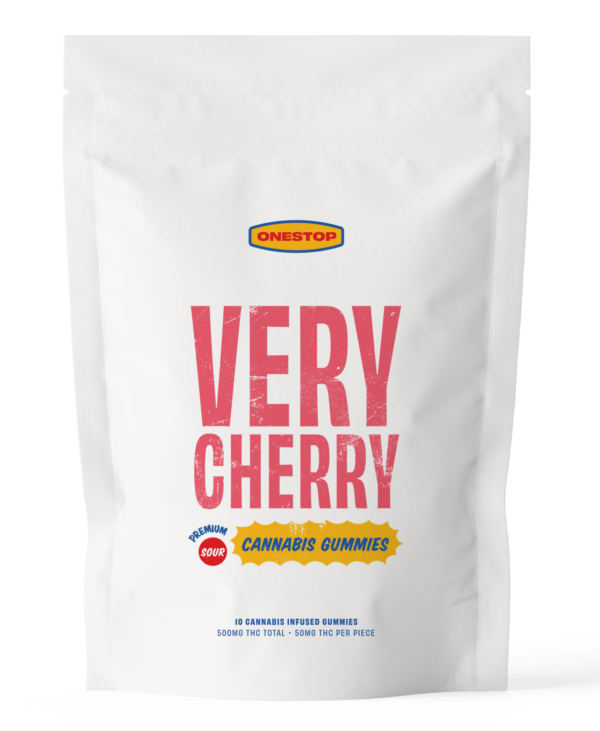 Onestop – Very Cherry THC Gummies 500mg | BC Weed Edible Canada